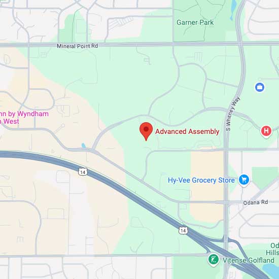 Advanced Assembly, Inc.
5901 Research Park Blvd.
Madison, WI 53719
United States of America